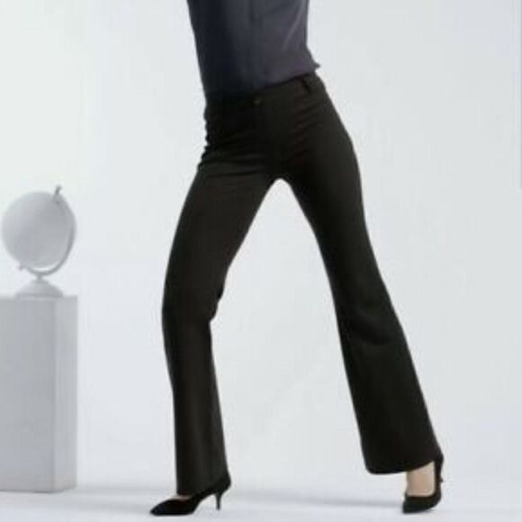 Betabrand Black Ponte Knit Boot Cut Trouser Pants Petite - Picture 1 of 7